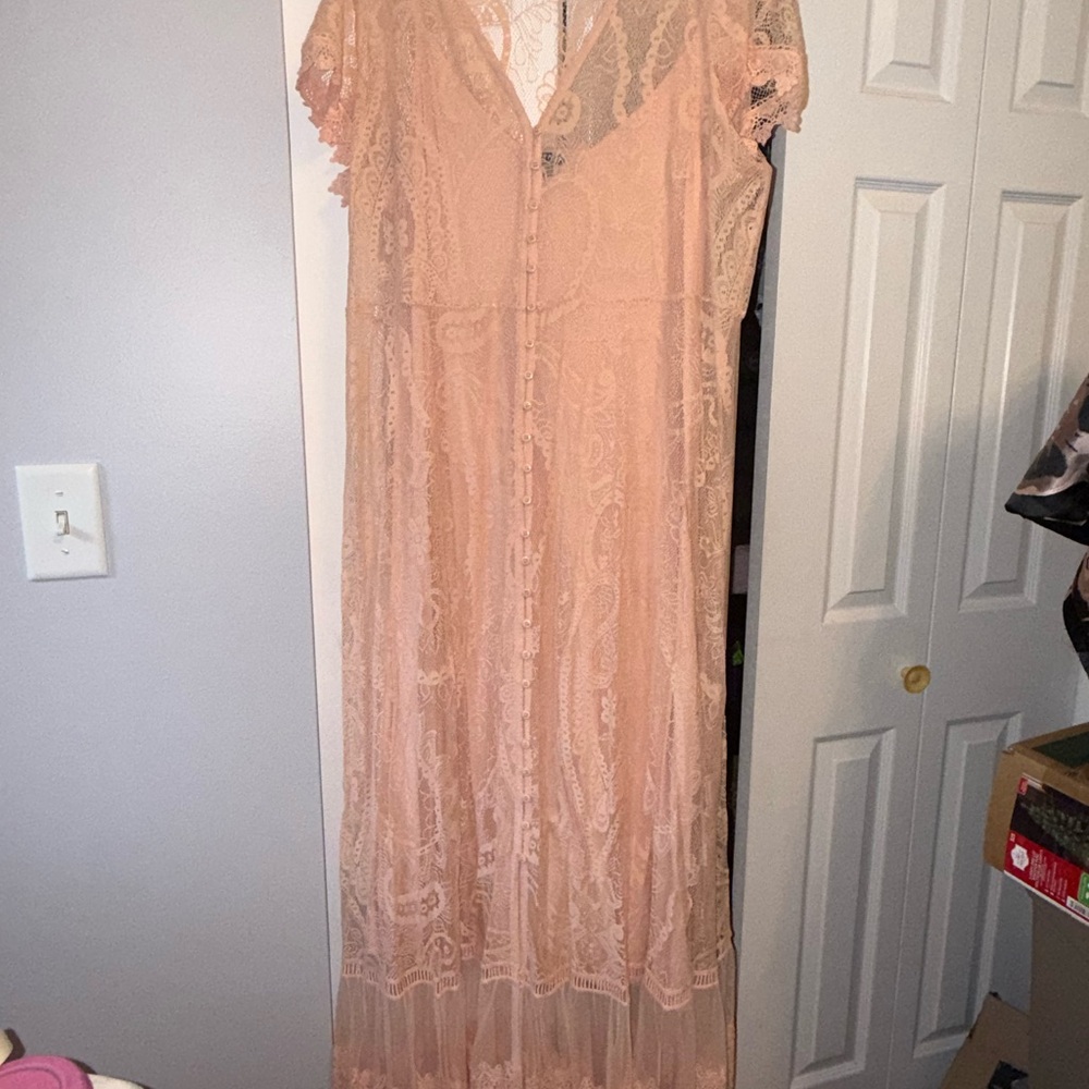 Torrid Soft Pink Lace Dress